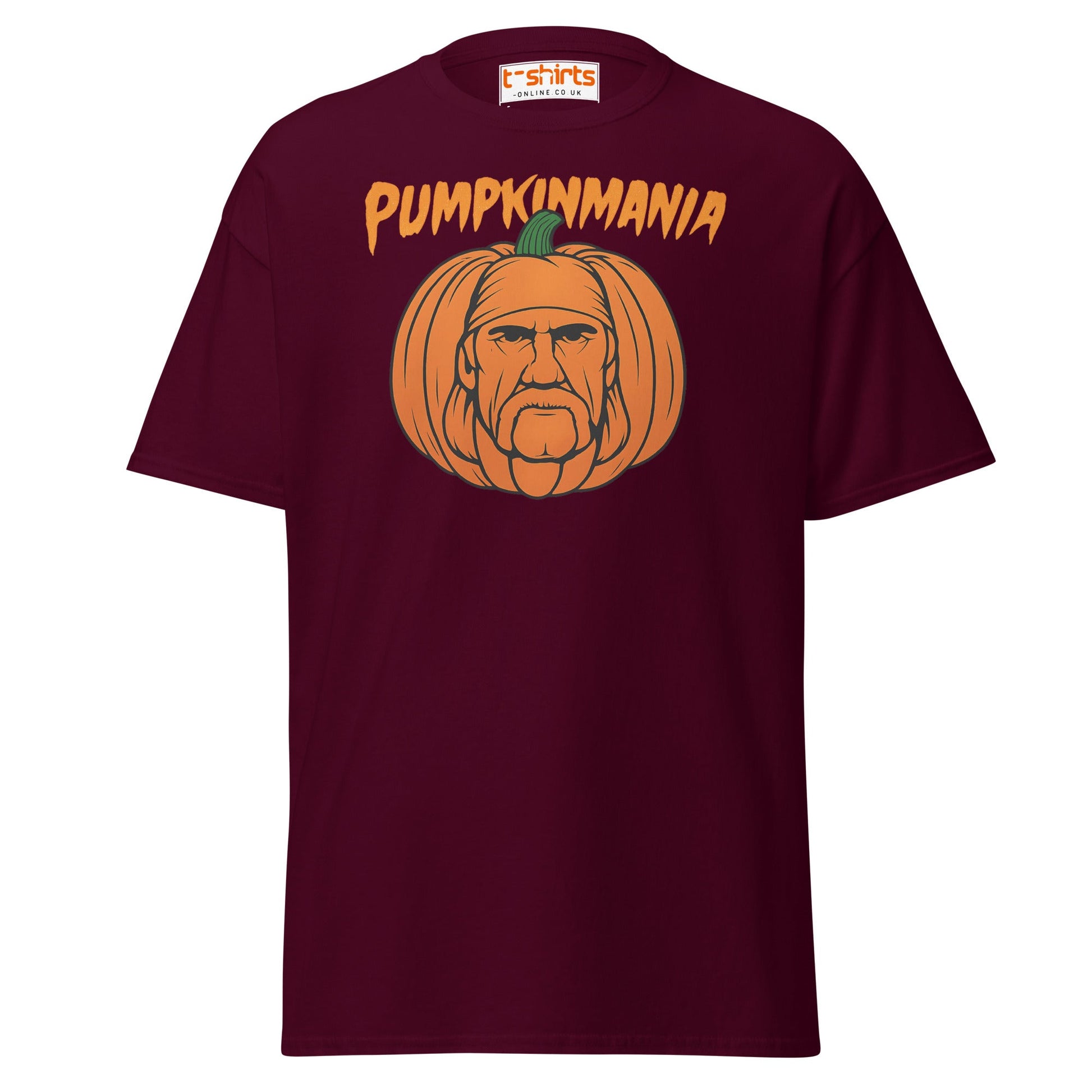 Pumpkinmania Halloween Wrestling T-Shirt - Maroon - T-Shirts Online