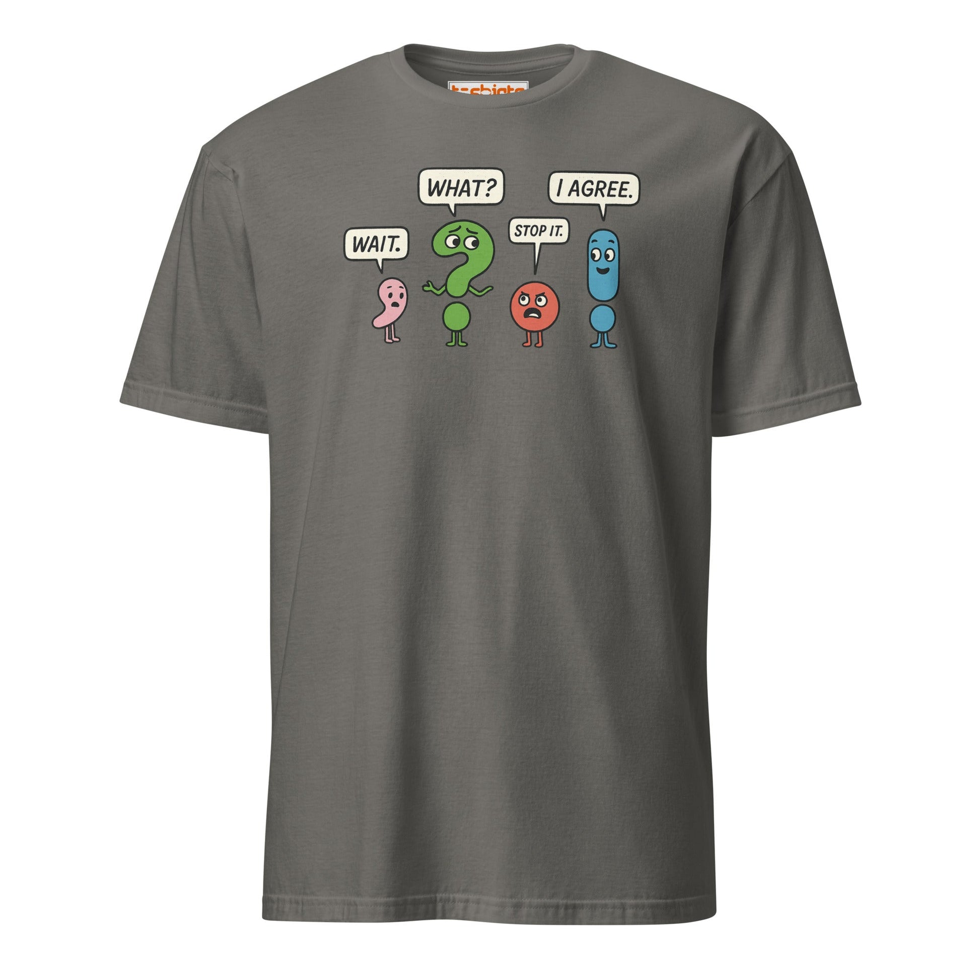 Punctuation Party T-Shirt – Funny Grammar Humor Tee - Charcoal - T-Shirts Online
