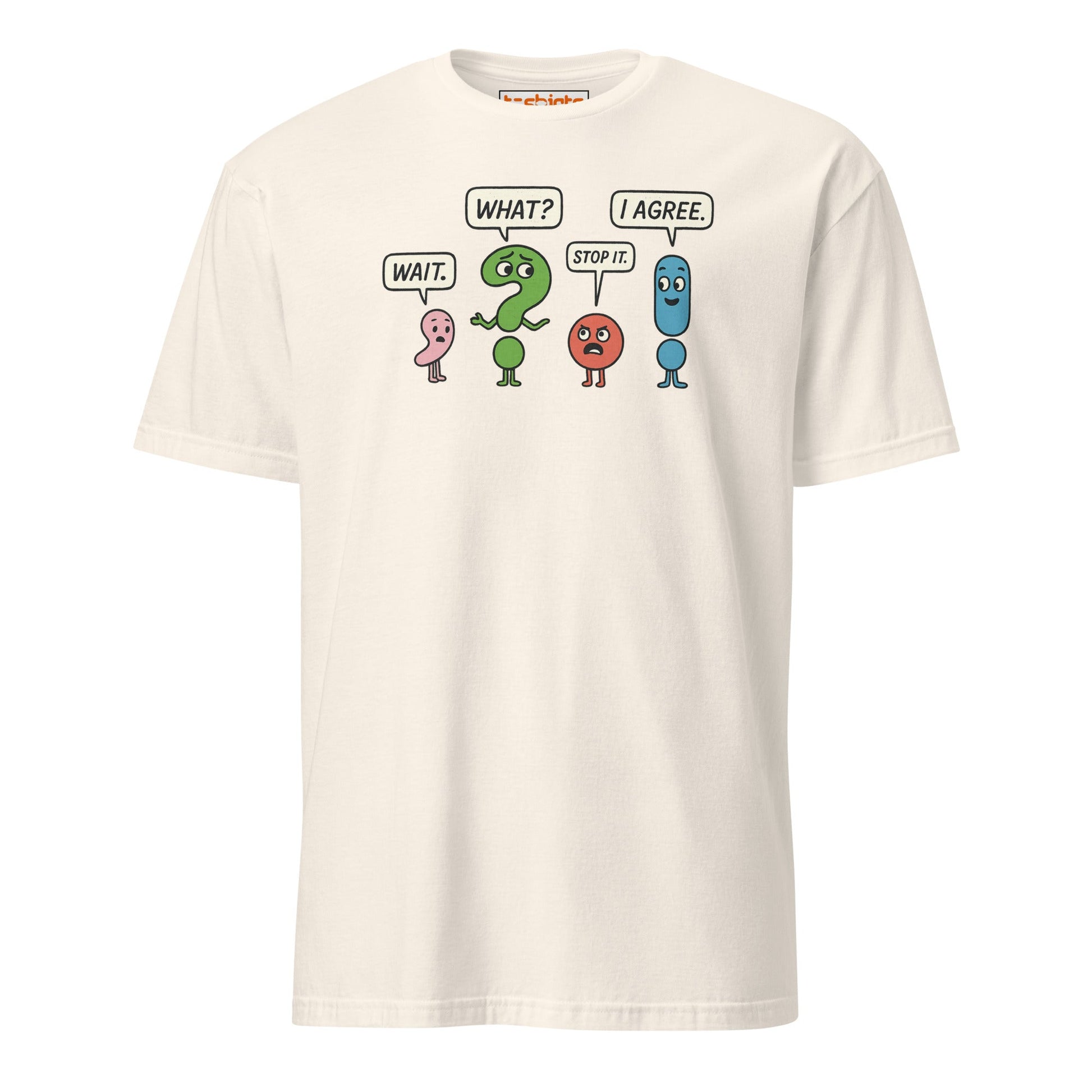 Punctuation Party T-Shirt – Funny Grammar Humor Tee - Natural - T-Shirts Online