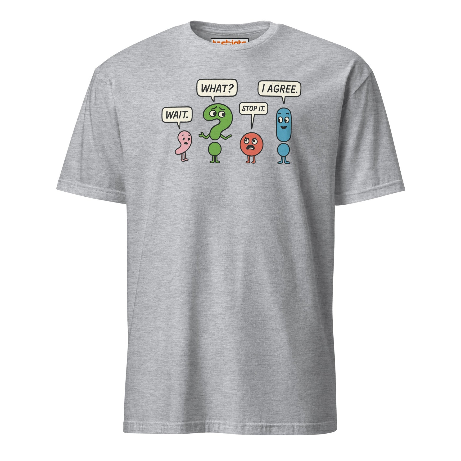 Punctuation Party T-Shirt – Funny Grammar Humor Tee - Sport Grey - T-Shirts Online