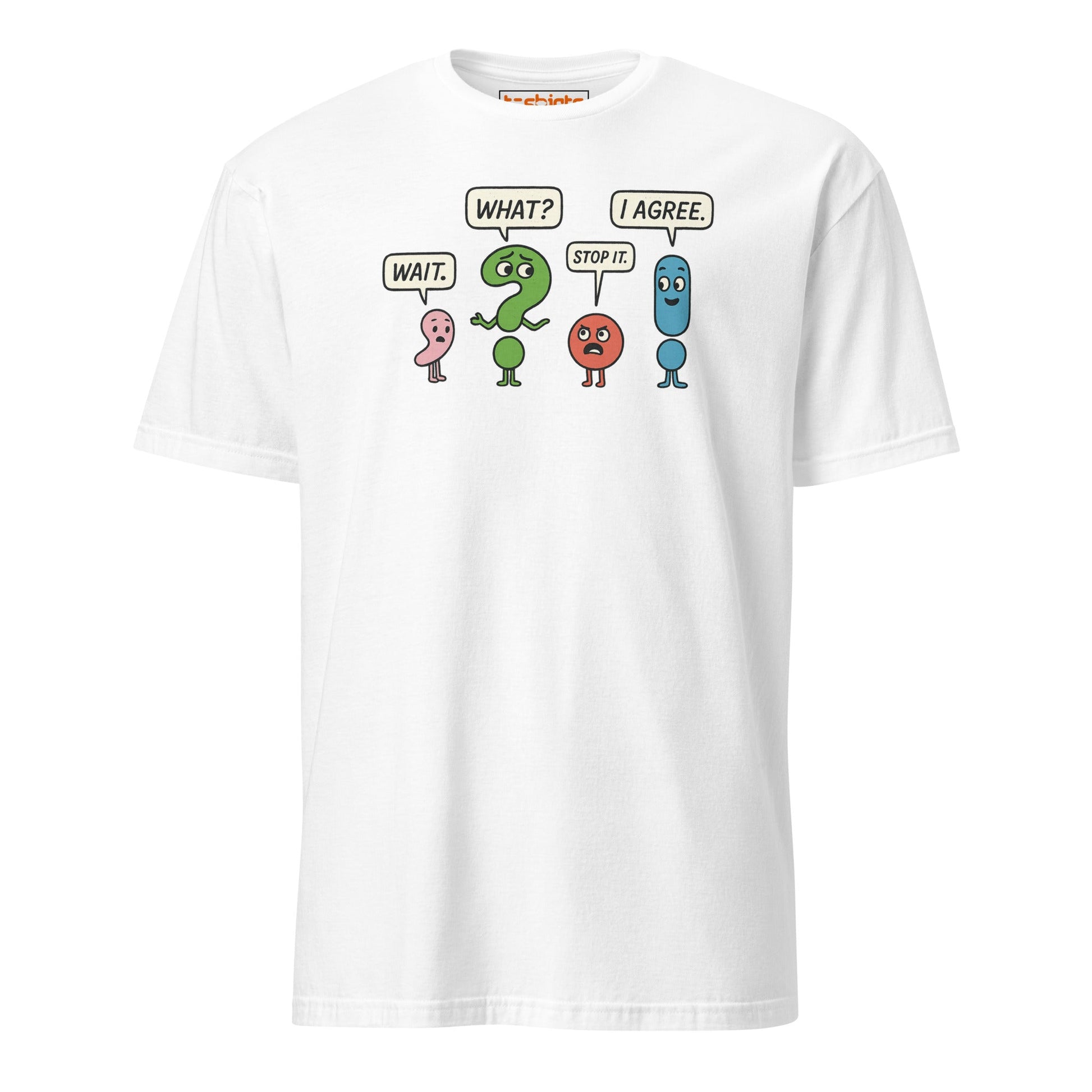 Punctuation Party T-Shirt – Funny Grammar Humor Tee - White - T-Shirts Online