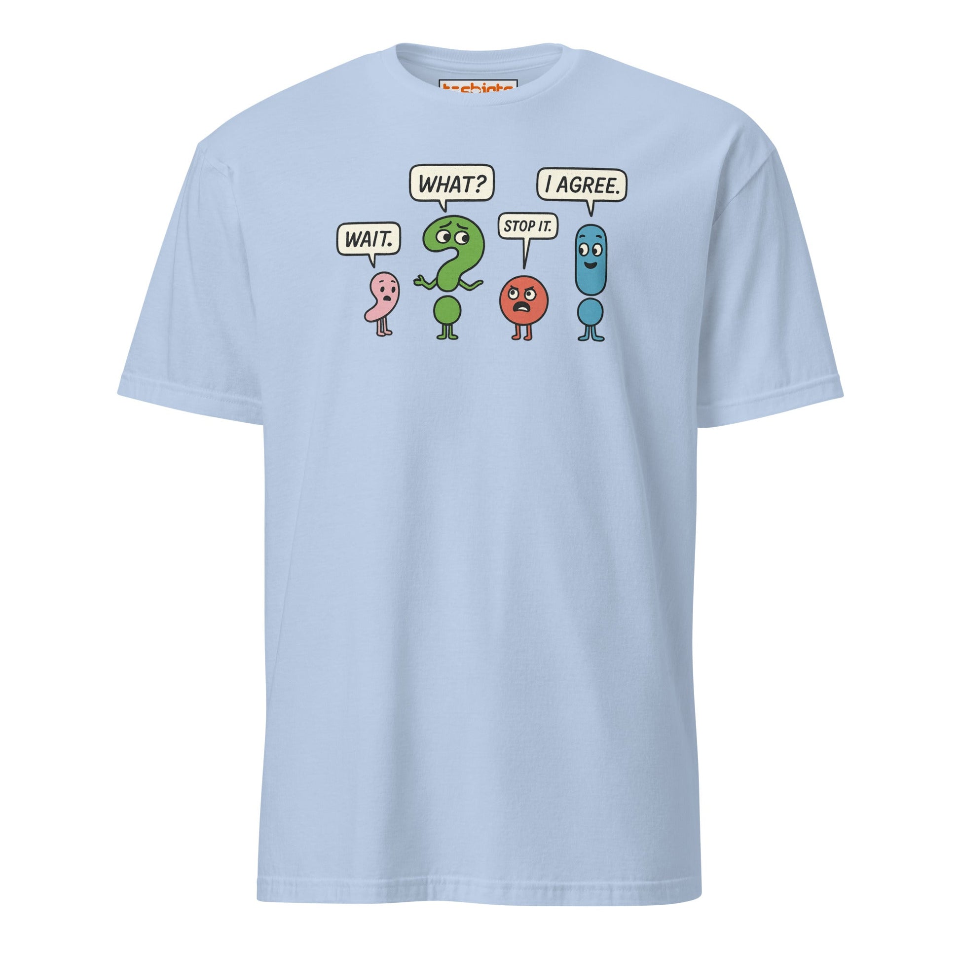 Punctuation Party T-Shirt - Light Blue - T-Shirts Online