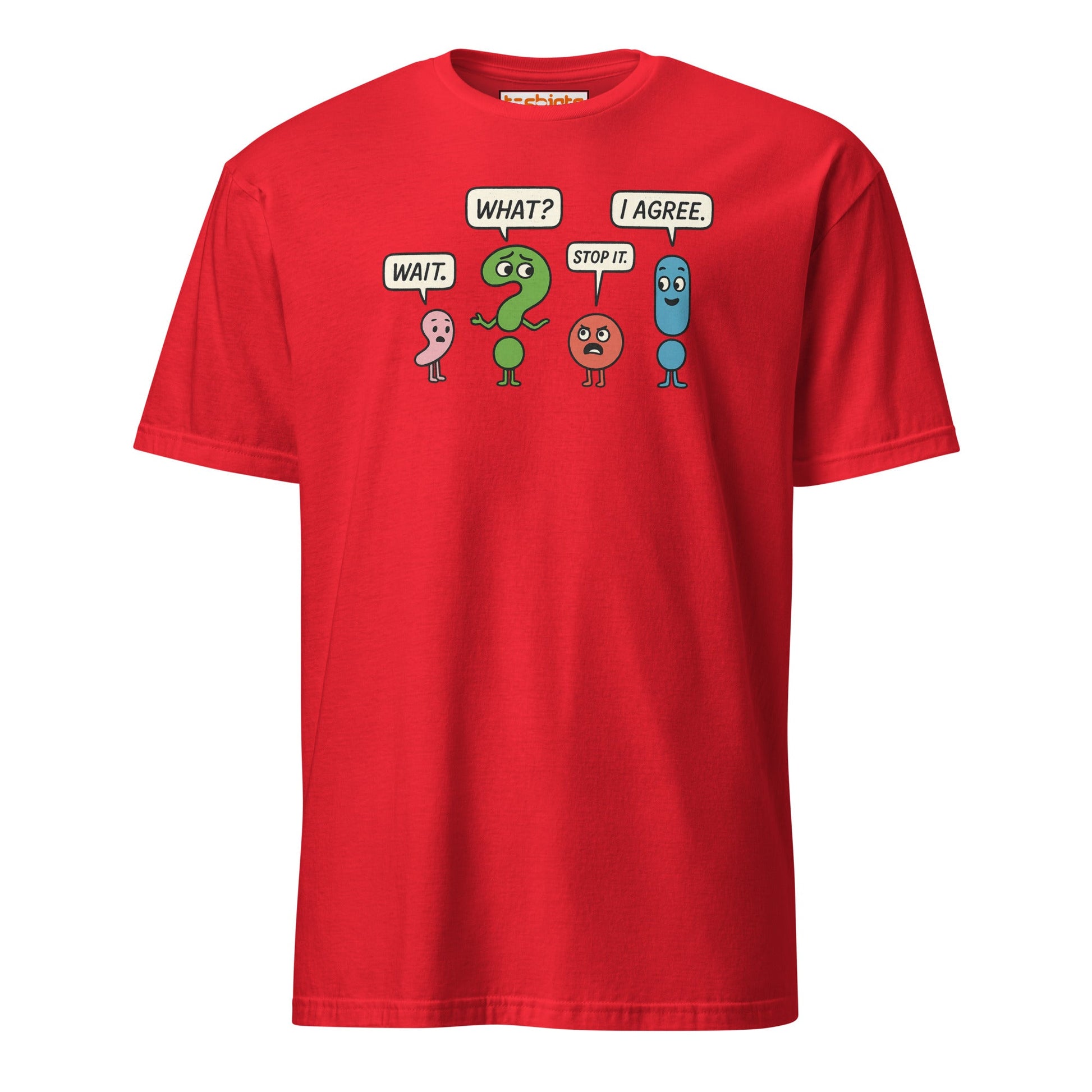 Punctuation Party T-Shirt - Red - T-Shirts Online