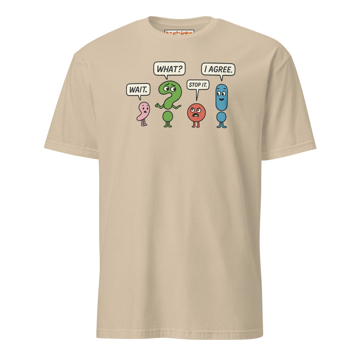Punctuation Party T-Shirt - Sand - T-Shirts Online