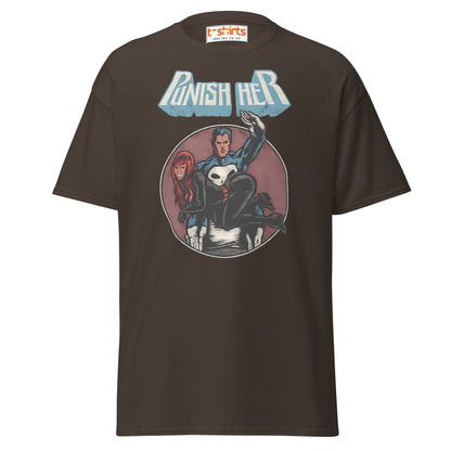 Punish Her T-Shirt – Retro Comic Parody Tee - Dark Chocolate - T-Shirts Online