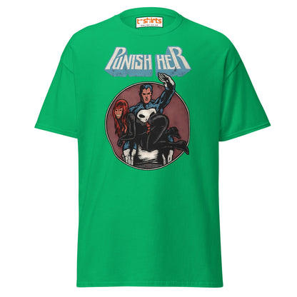 Punish Her T-Shirt – Retro Comic Parody Tee - Irish Green - T-Shirts Online