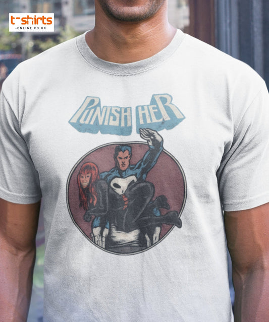 Punish Her T-Shirt – Retro Comic Parody Tee - Maroon - T-Shirts Online