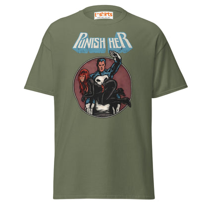 Punish Her T-Shirt – Retro Comic Parody Tee - Military Green - T-Shirts Online