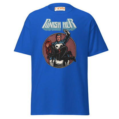 Punish Her T-Shirt – Retro Comic Parody Tee - Royal - T-Shirts Online