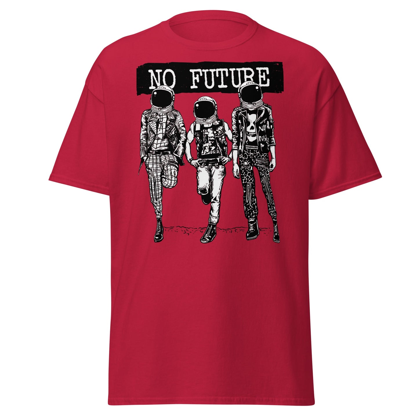 Punk Astronaut 'No Future' T-Shirt - Cardinal - T-Shirts Online