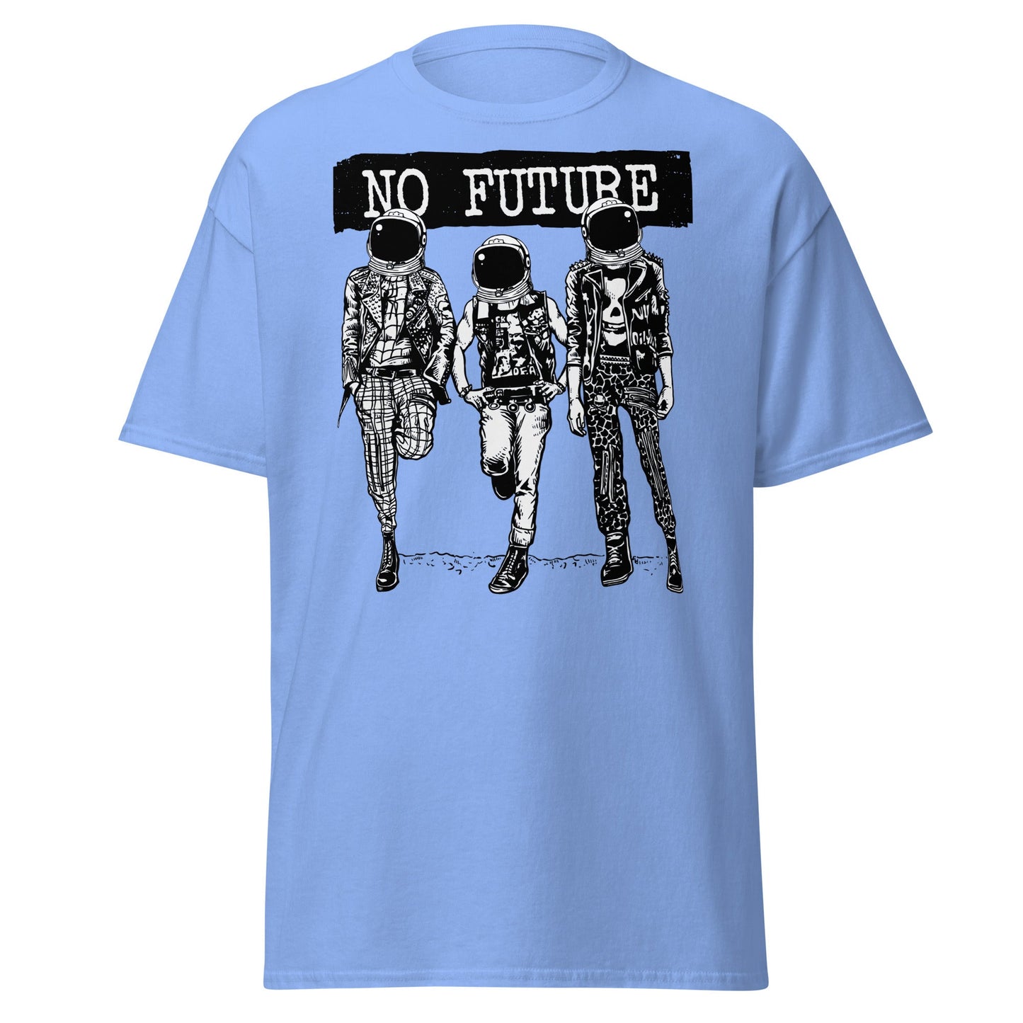 Punk Astronaut 'No Future' T-Shirt - Carolina Blue - T-Shirts Online