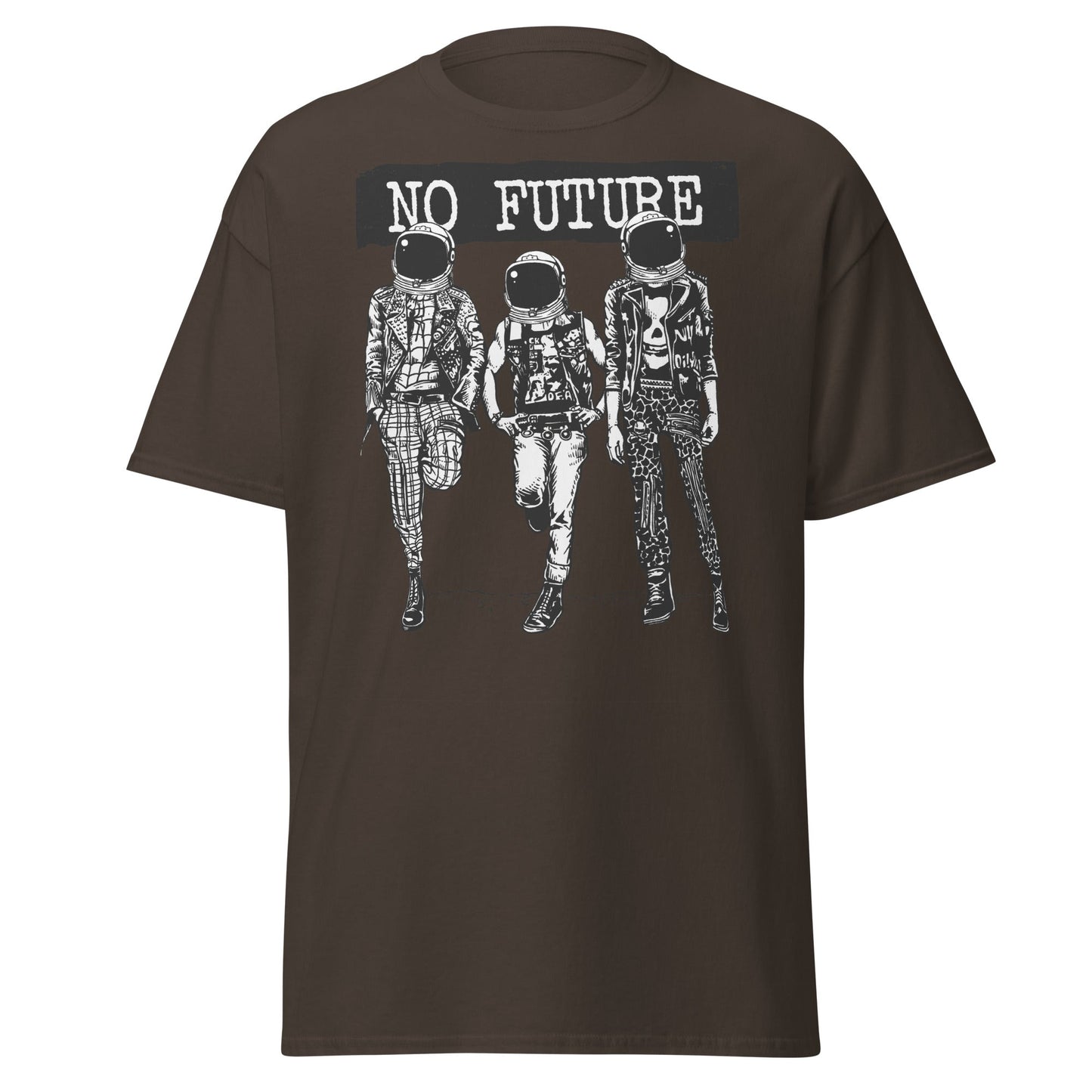 Punk Astronaut 'No Future' T-Shirt - Dark Chocolate - T-Shirts Online