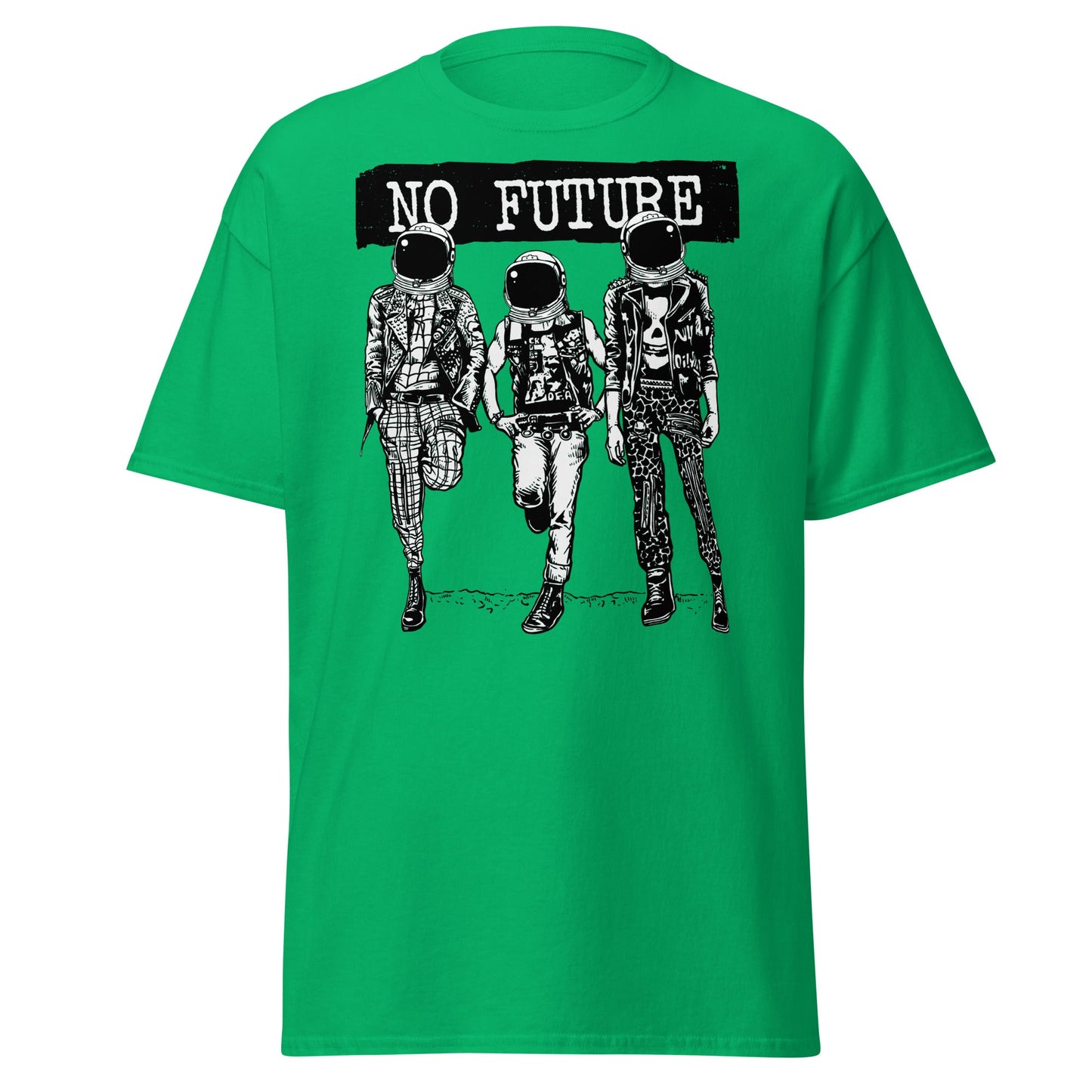Punk Astronaut 'No Future' T-Shirt - Irish Green - T-Shirts Online