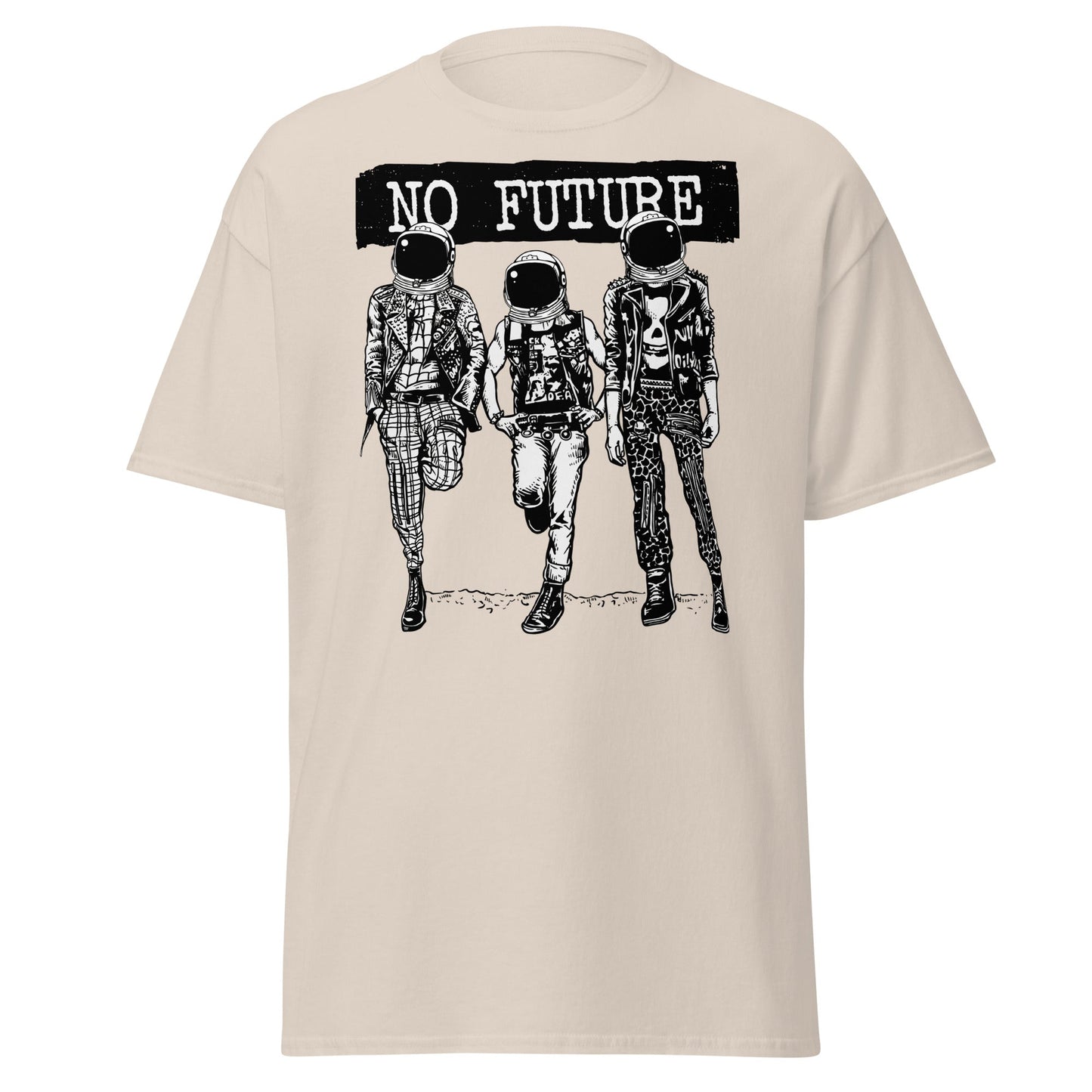 Punk Astronaut 'No Future' T-Shirt - Natural - T-Shirts Online