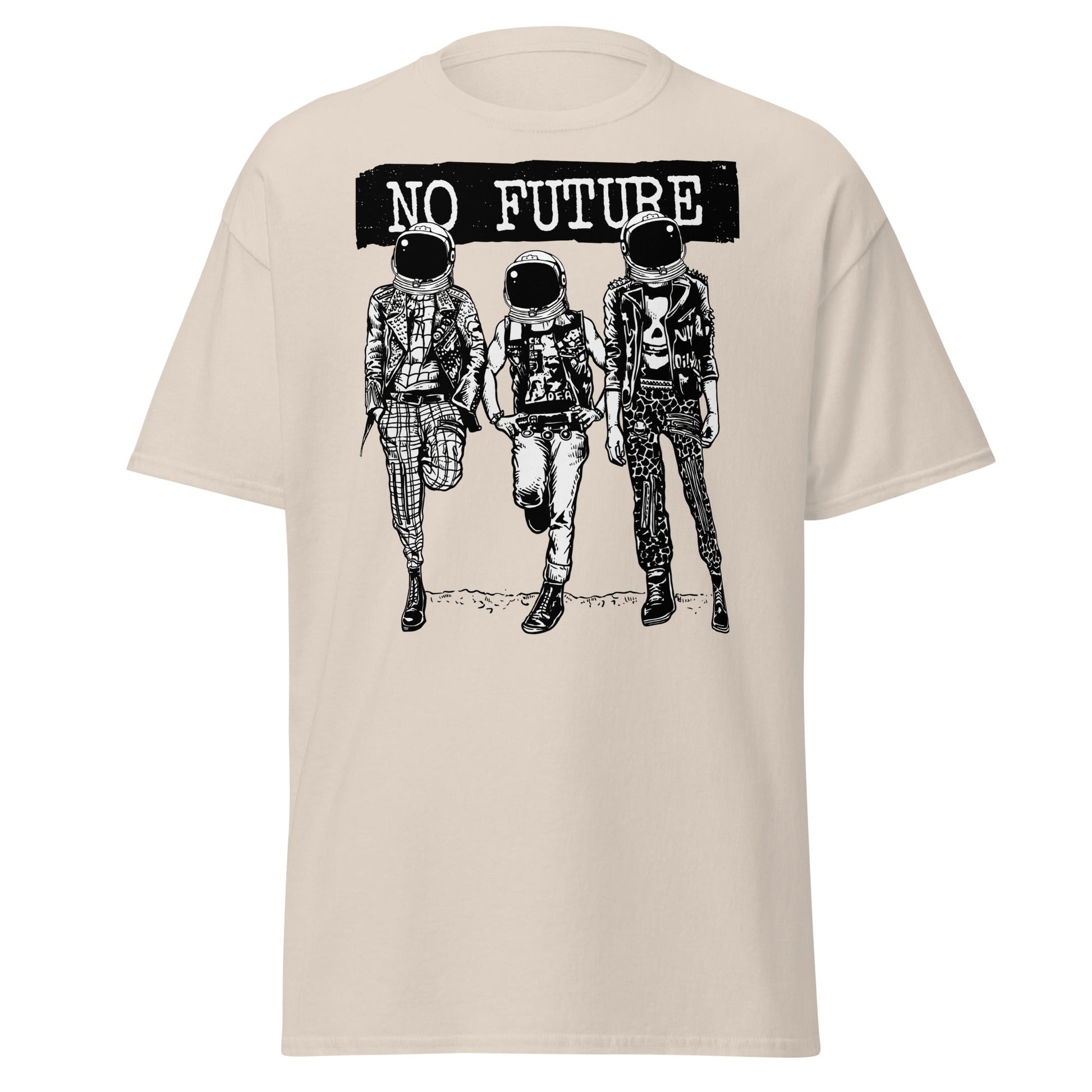 Punk Astronaut 'No Future' T-Shirt - Natural - T-Shirts Online