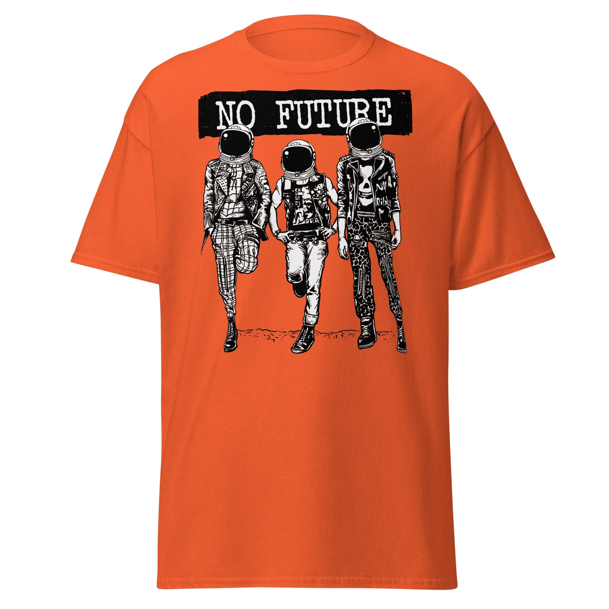 Punk Astronaut 'No Future' T-Shirt - Orange - T-Shirts Online