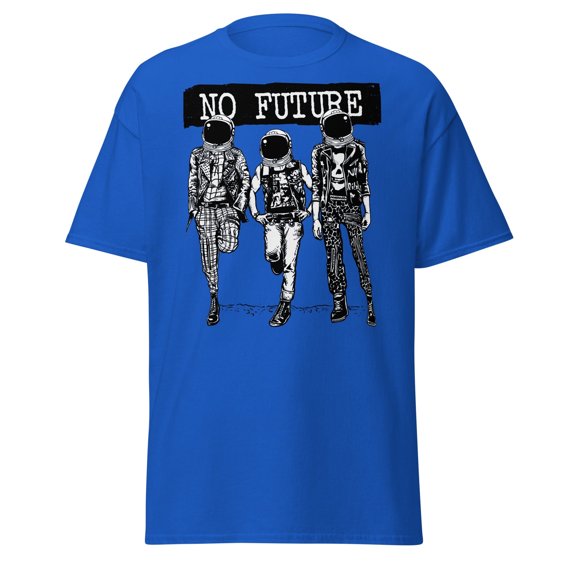 Punk Astronaut 'No Future' T-Shirt - Royal - T-Shirts Online