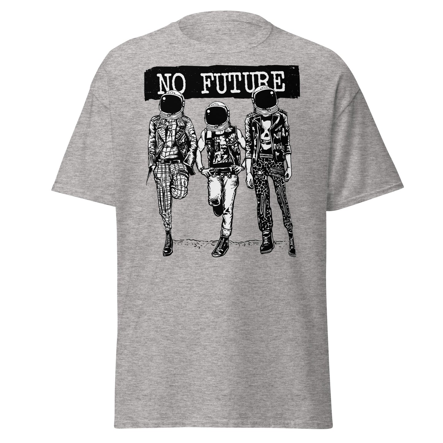 Punk Astronaut 'No Future' T-Shirt - Sport Grey - T-Shirts Online