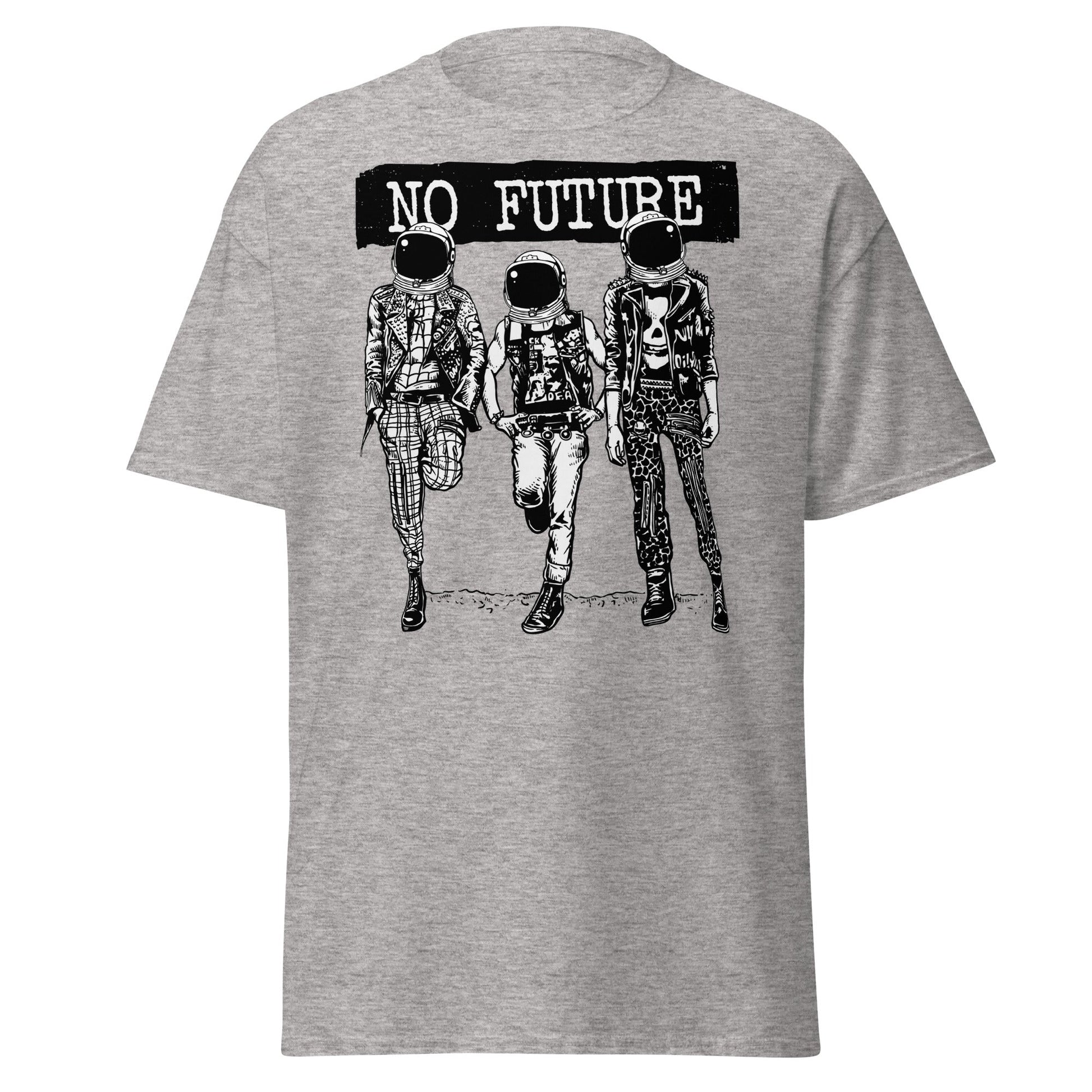 Punk Astronaut 'No Future' T-Shirt - Sport Grey - T-Shirts Online