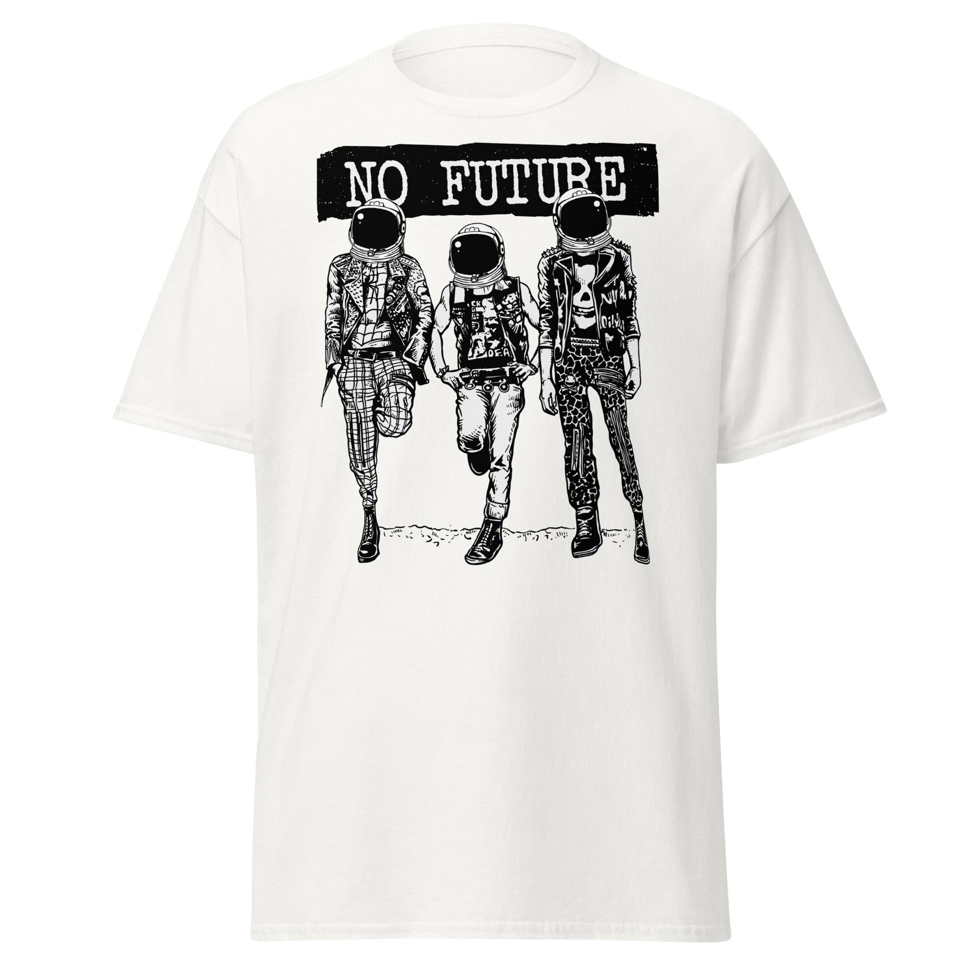 Punk Astronaut 'No Future' T-Shirt - White - T-Shirts Online