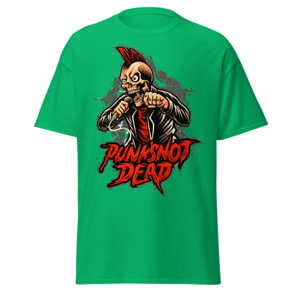 Punk Rock Skull T-Shirt - PUNK'S NOT DEAD Tee - Irish Green - T-Shirts Online