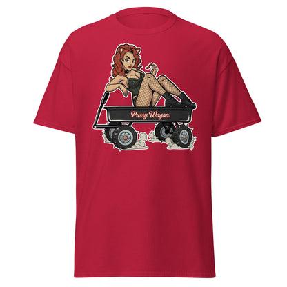 Pussy Wagon Pin - Up Adult Humor T-Shirt - Cardinal - T-Shirts Online