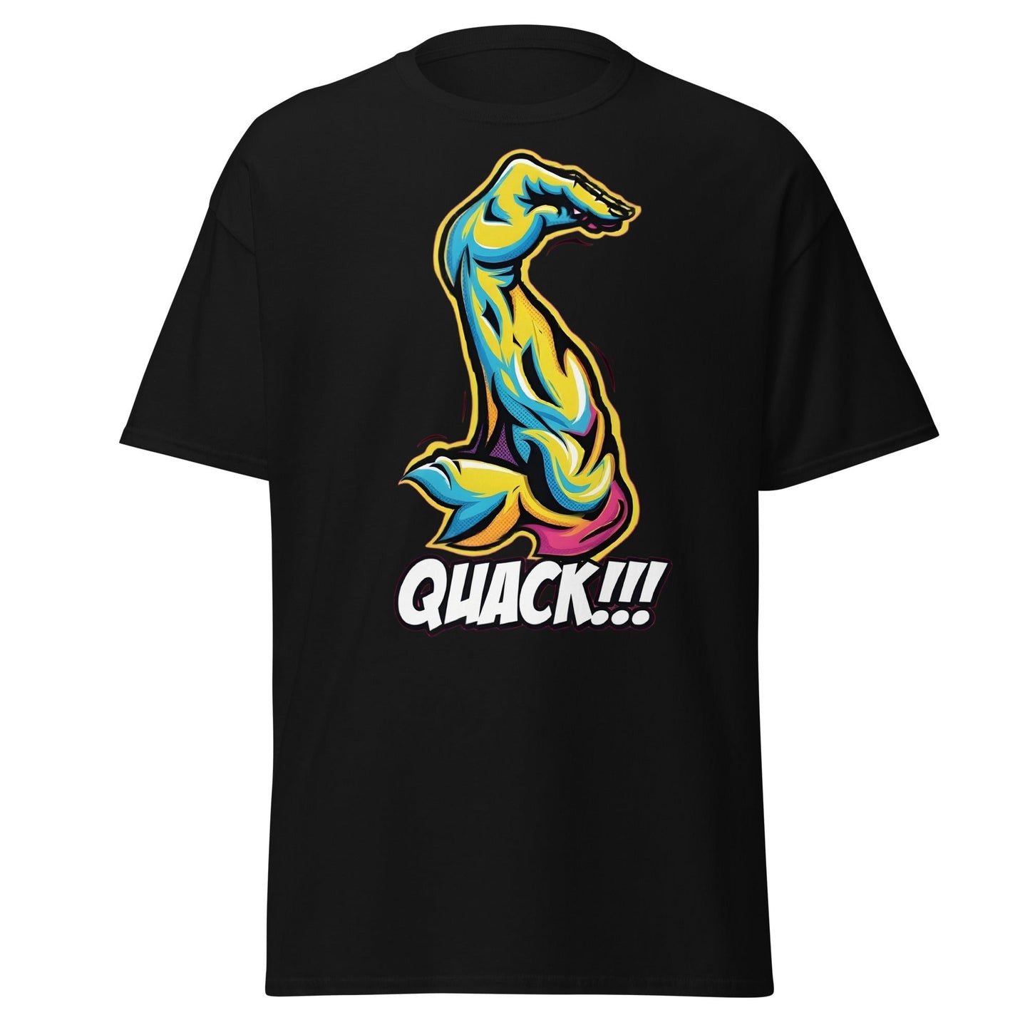 Quack Muscle Graphic Tee – Funny Optical Illusion Shirt - Black - T-Shirts Online