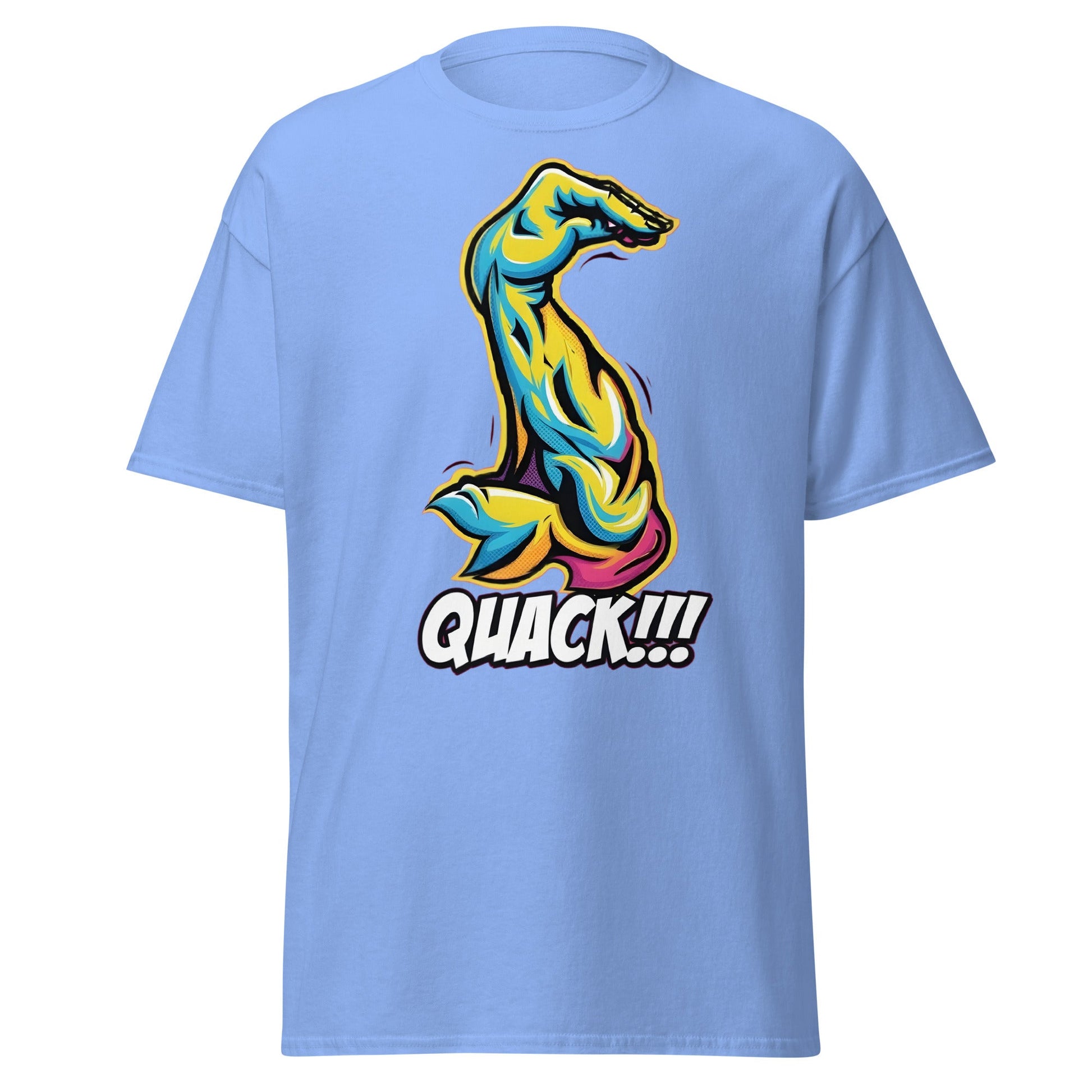 Quack Muscle Graphic Tee – Funny Optical Illusion Shirt - Carolina Blue - T-Shirts Online
