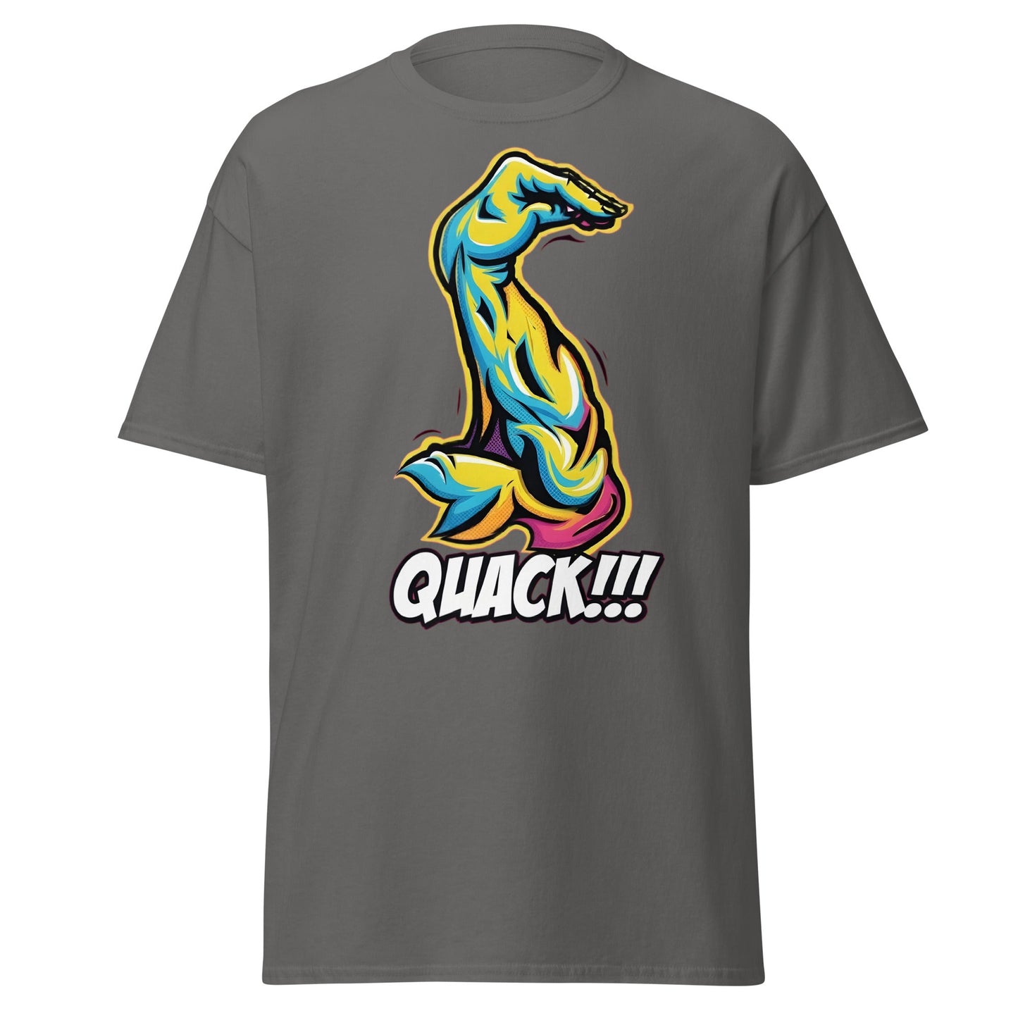 Quack Muscle Graphic Tee – Funny Optical Illusion Shirt - Charcoal - T-Shirts Online