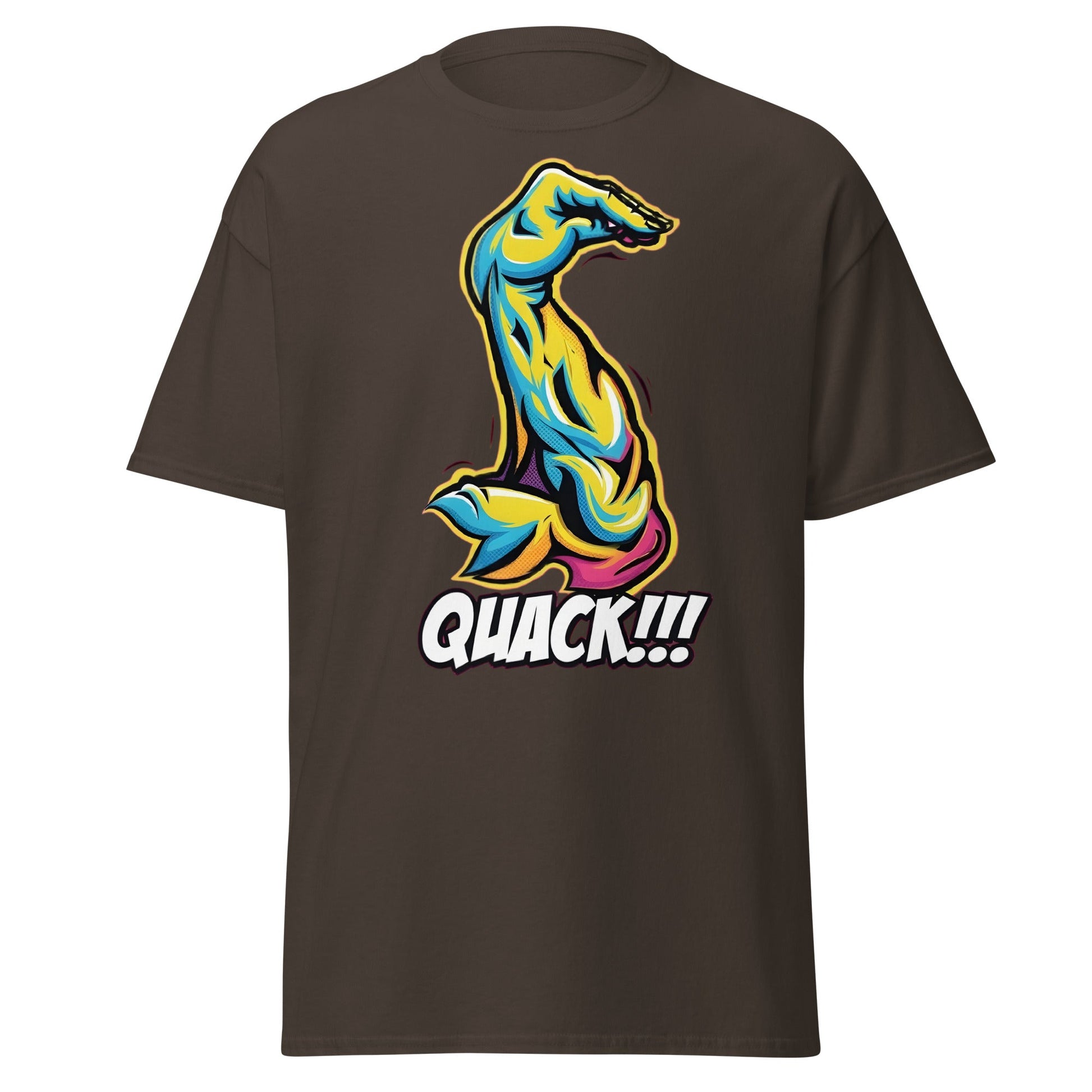 Quack Muscle Graphic Tee – Funny Optical Illusion Shirt - Dark Chocolate - T-Shirts Online