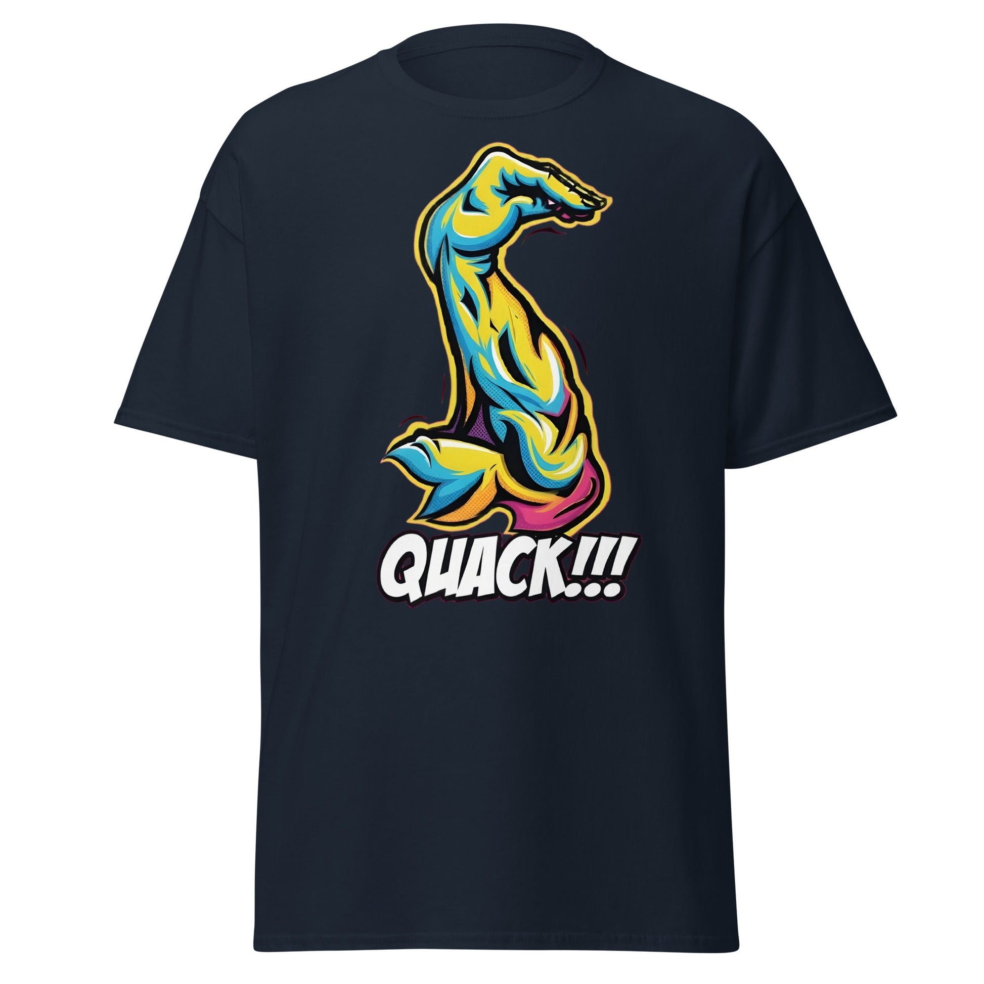 Quack Muscle Graphic Tee – Funny Optical Illusion Shirt - Navy - T-Shirts Online