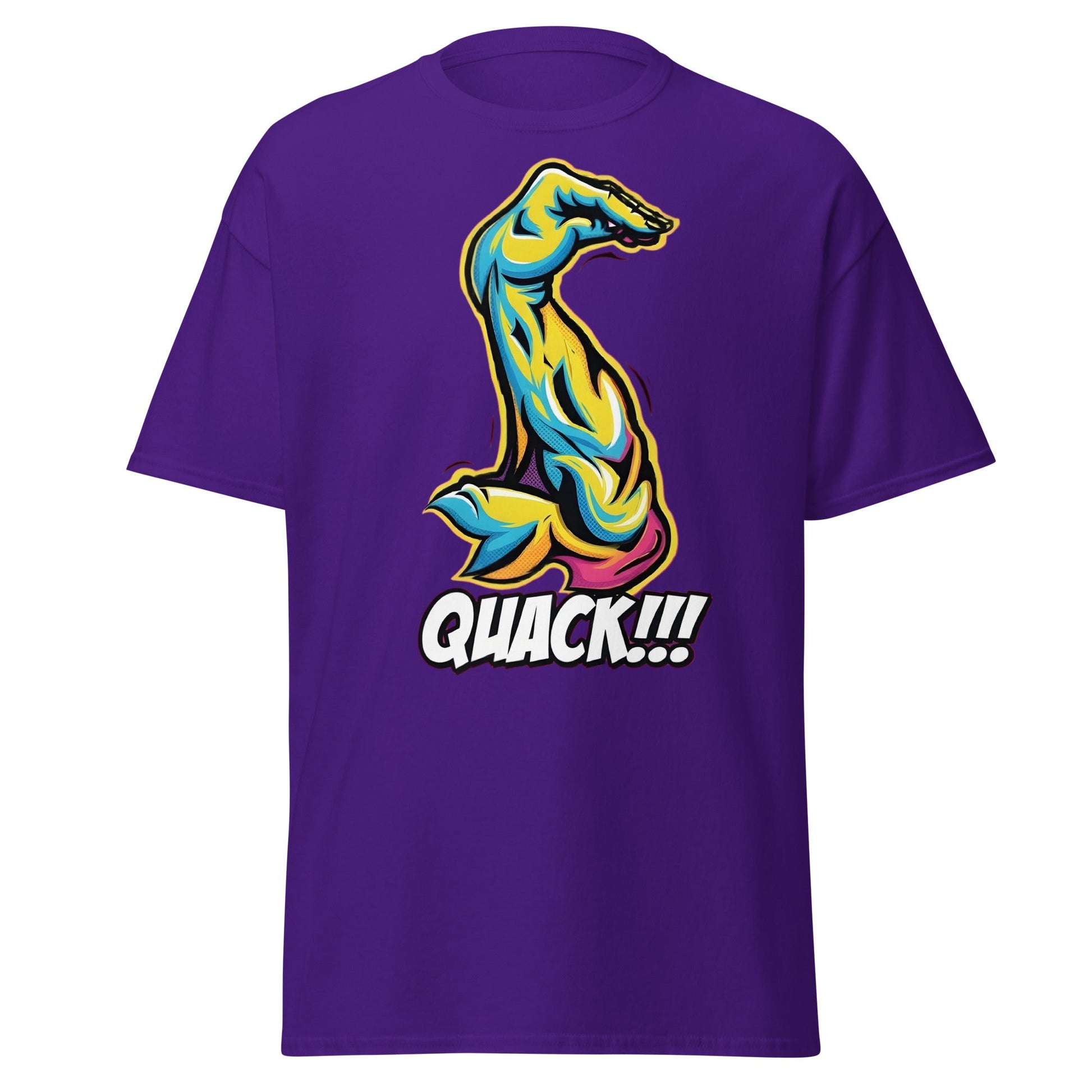 Quack Muscle Graphic Tee – Funny Optical Illusion Shirt - Purple - T-Shirts Online