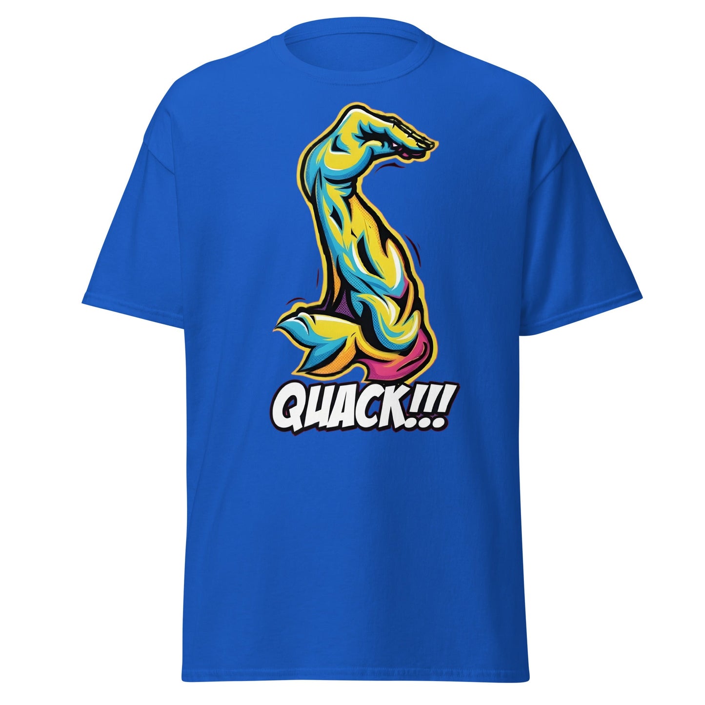 Quack Muscle Graphic Tee – Funny Optical Illusion Shirt - Royal - T-Shirts Online