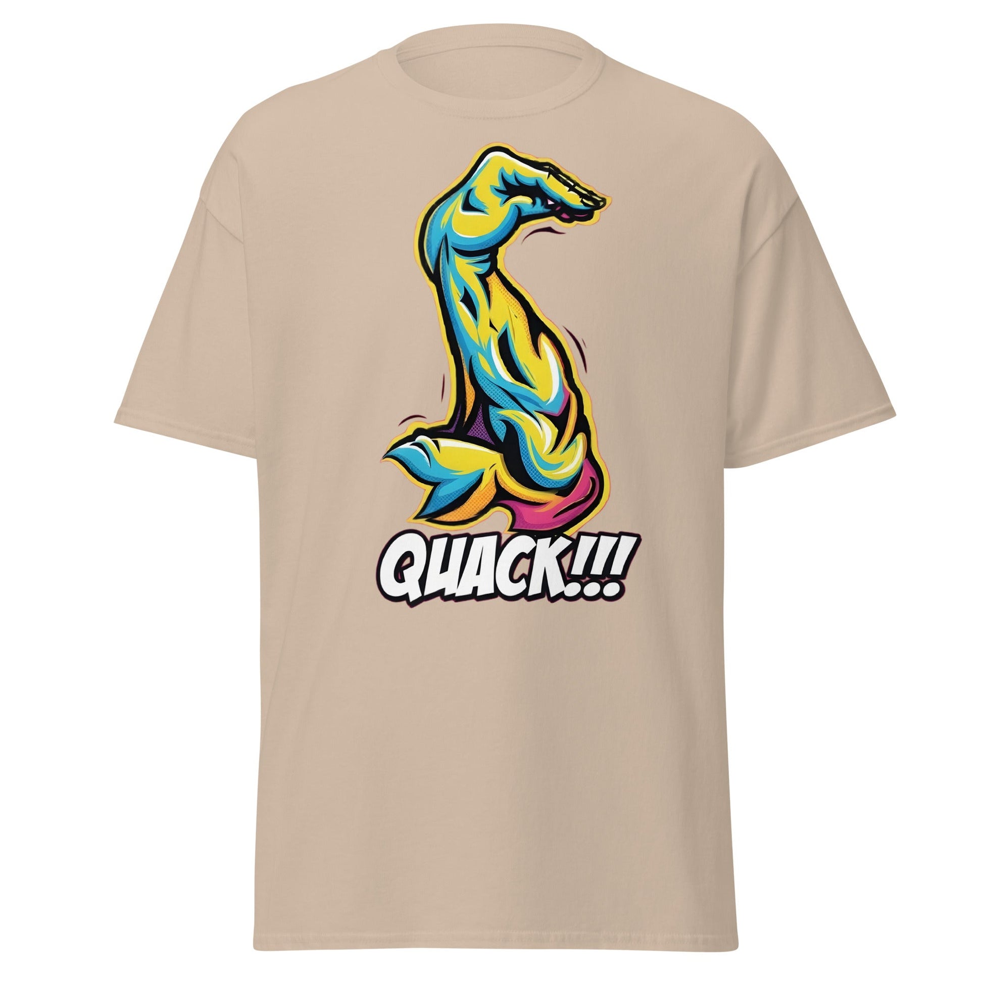 Quack Muscle Graphic Tee – Funny Optical Illusion Shirt - Sand - T-Shirts Online