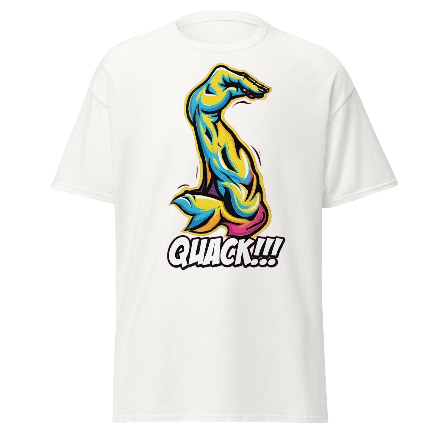 Quack Muscle Graphic Tee – Funny Optical Illusion Shirt - White - T-Shirts Online
