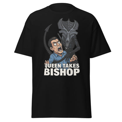 Queen Takes Bishop T-Shirt | Aliens Movie Chess Parody Tee - Black - T-Shirts Online