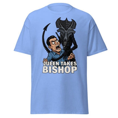 Queen Takes Bishop T-Shirt | Aliens Movie Chess Parody Tee - Carolina Blue - T-Shirts Online