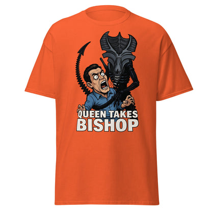 Queen Takes Bishop T-Shirt | Aliens Movie Chess Parody Tee - Orange - T-Shirts Online