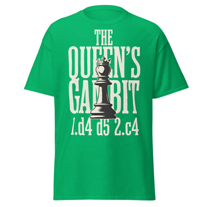 Queen's Gambit Chess T-Shirt - 1.d4 d5 2.c4 Opening Tee - Irish Green - T-Shirts Online
