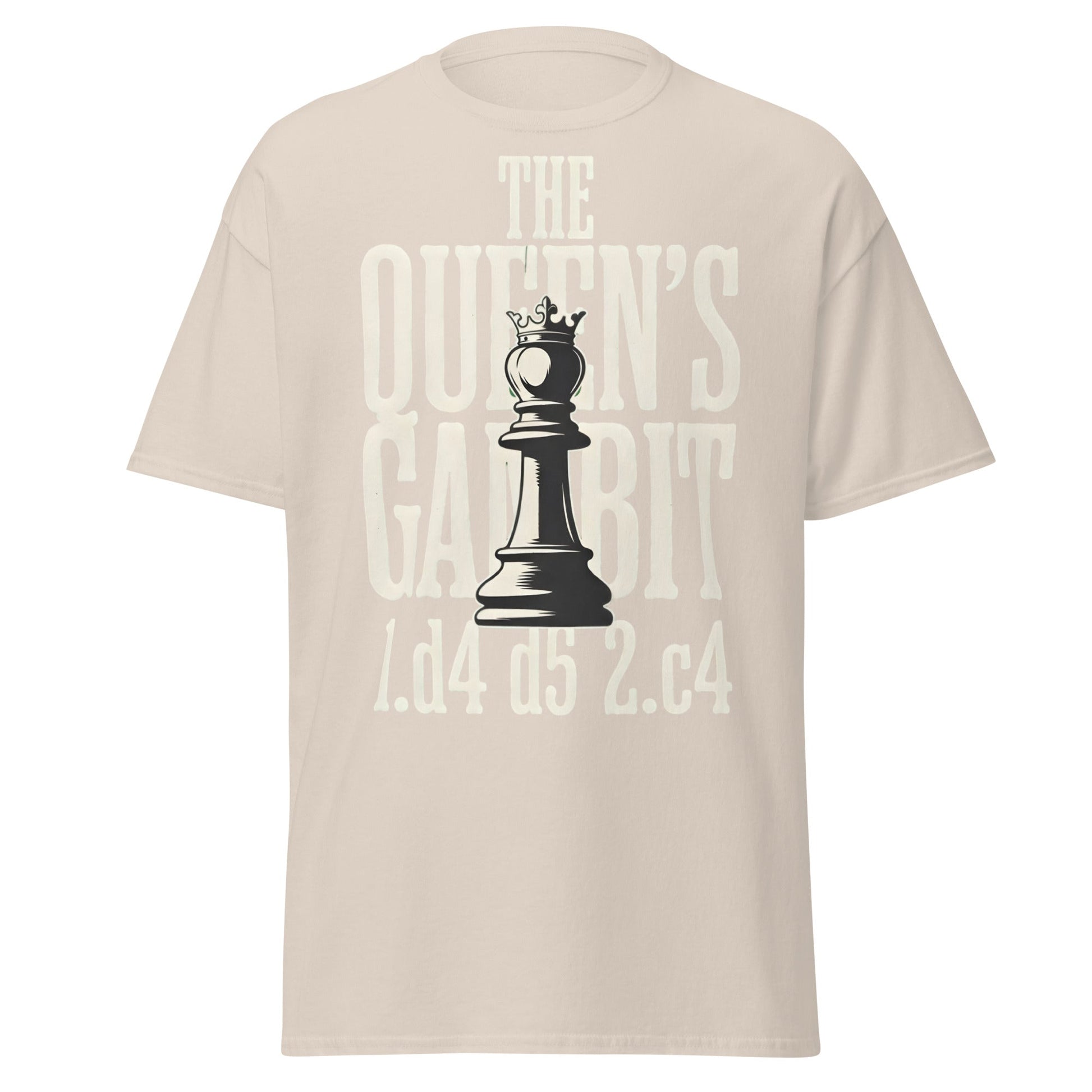 Queen's Gambit Chess T-Shirt - 1.d4 d5 2.c4 Opening Tee - Natural - T-Shirts Online