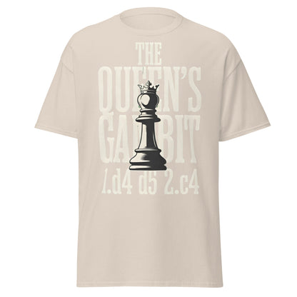 Queen's Gambit Chess T-Shirt - 1.d4 d5 2.c4 Opening Tee - Natural - T-Shirts Online