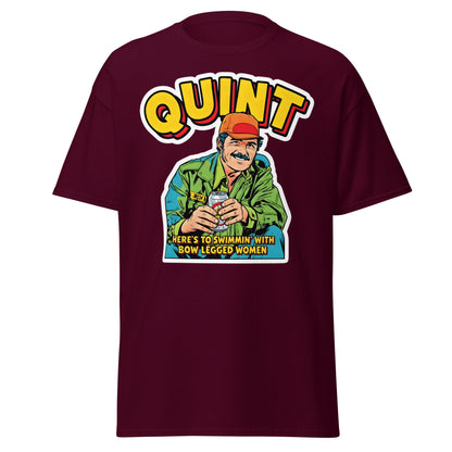 Quint T-Shirt - Here's to Swimmin' with Bow Legged Women - Maroon - T-Shirts Online