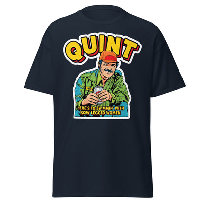 Quint T-Shirt - Here's to Swimmin' with Bow Legged Women - Navy - T-Shirts Online