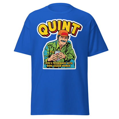 Quint T-Shirt - Here's to Swimmin' with Bow Legged Women - Royal - T-Shirts Online