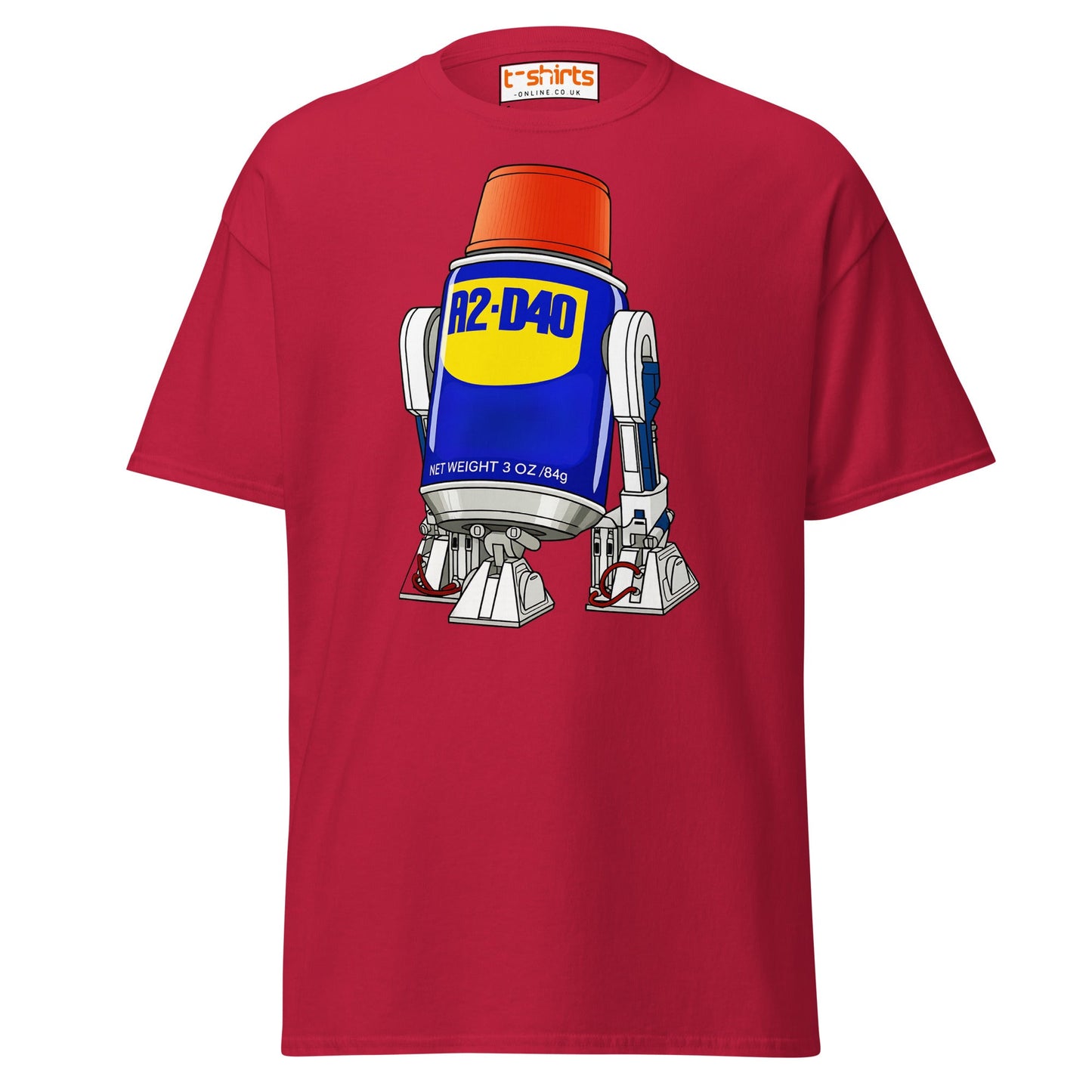 R2 - D40 WD - 40 Droid Parody T-Shirt - Cardinal - T-Shirts Online