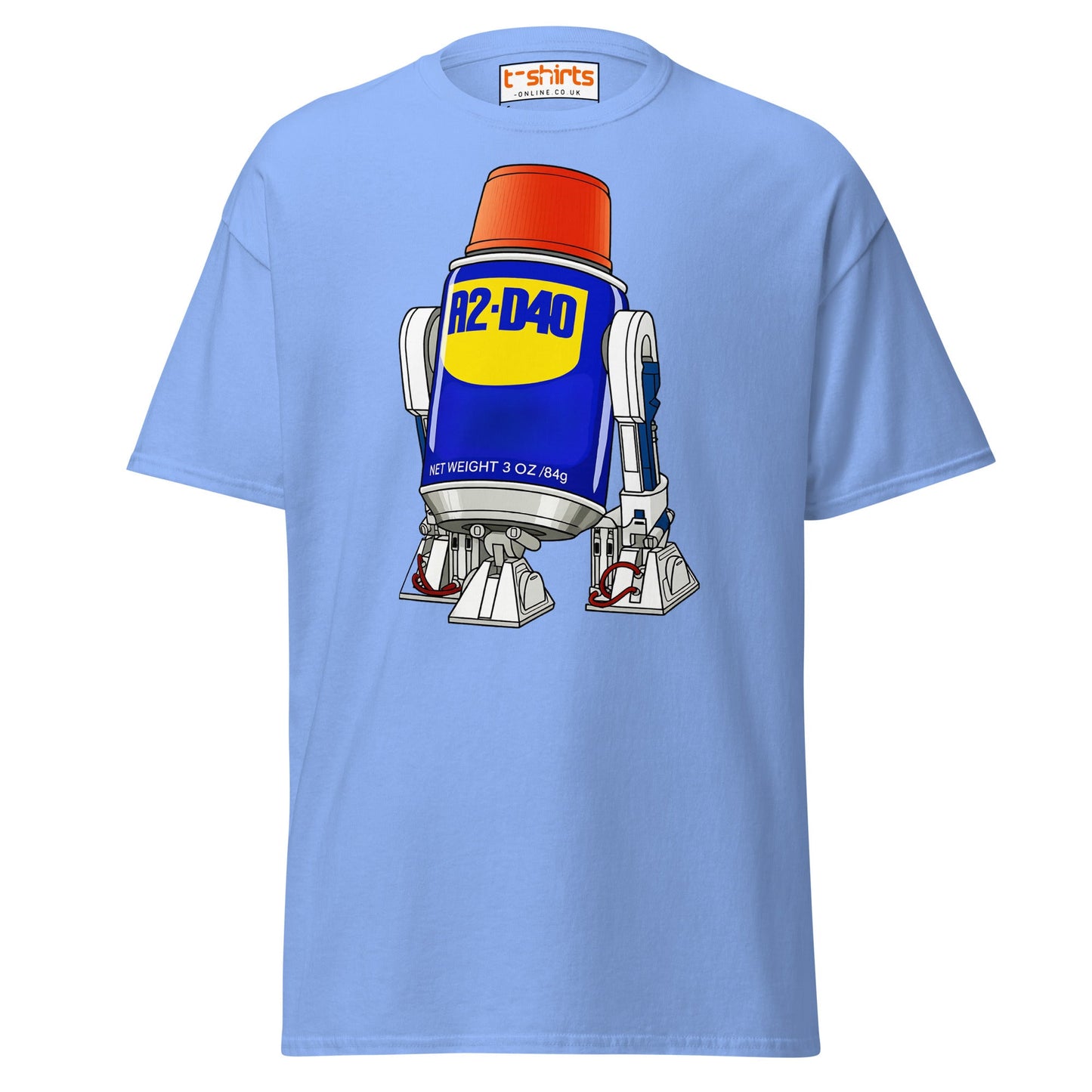 R2 - D40 WD - 40 Droid Parody T-Shirt - Carolina Blue - T-Shirts Online