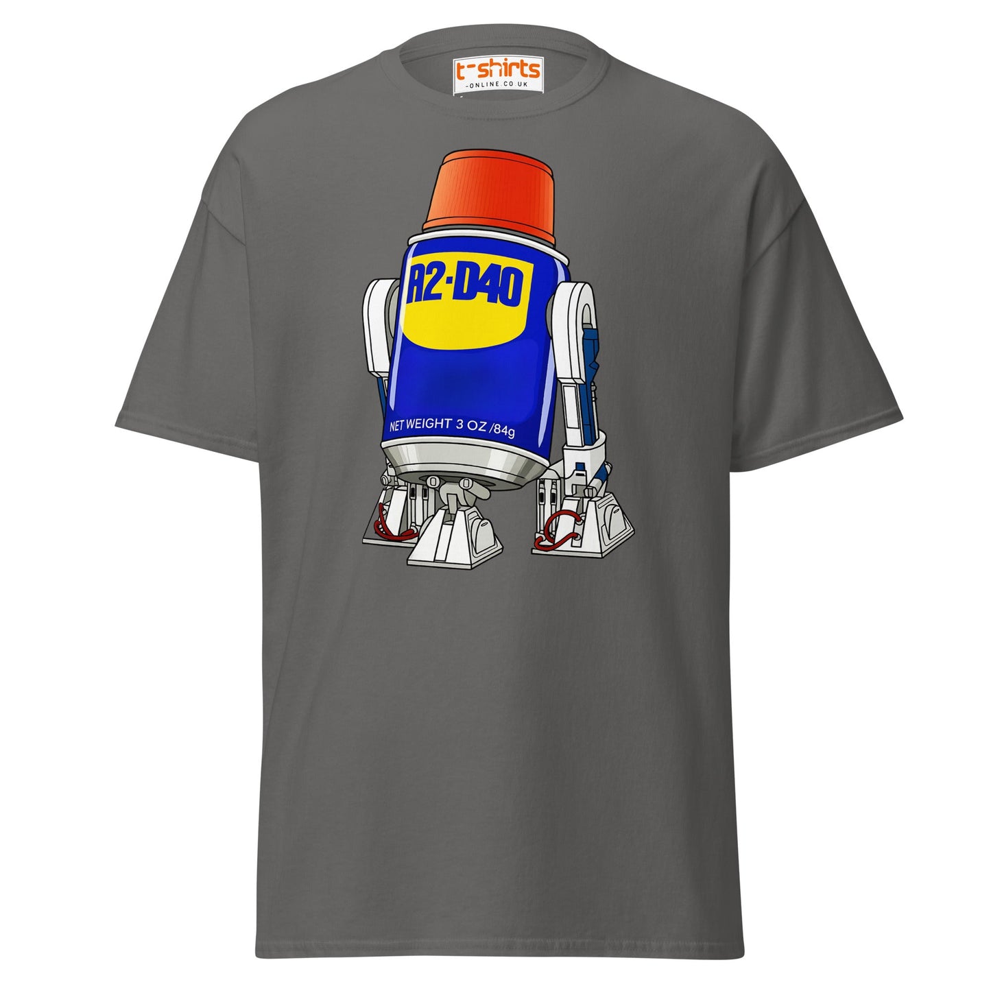 R2 - D40 WD - 40 Droid Parody T-Shirt - Charcoal - T-Shirts Online