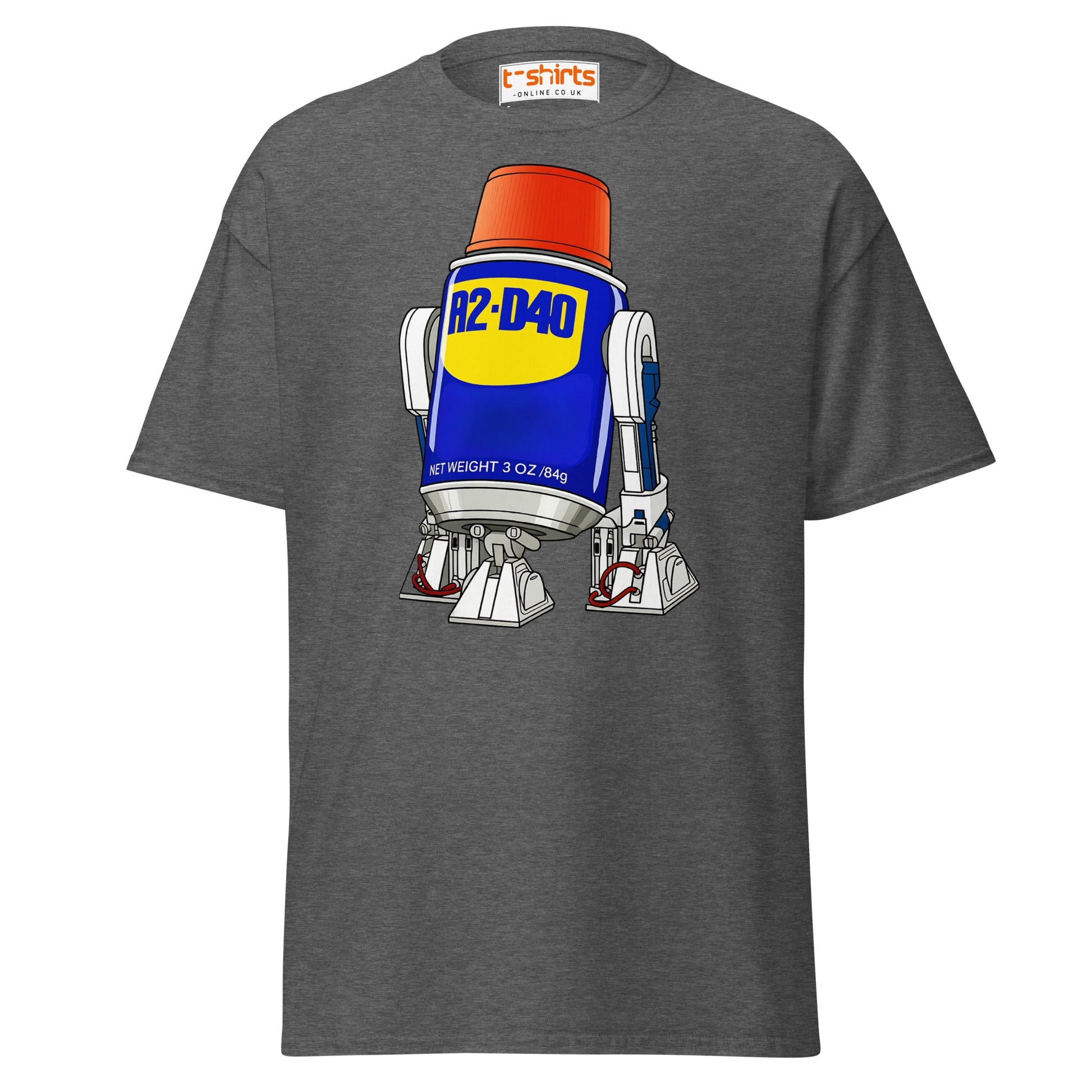 R2 - D40 WD - 40 Droid Parody T-Shirt - Dark Heather - T-Shirts Online