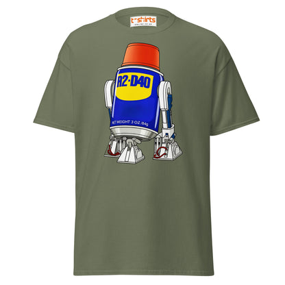 R2 - D40 WD - 40 Droid Parody T-Shirt - Military Green - T-Shirts Online