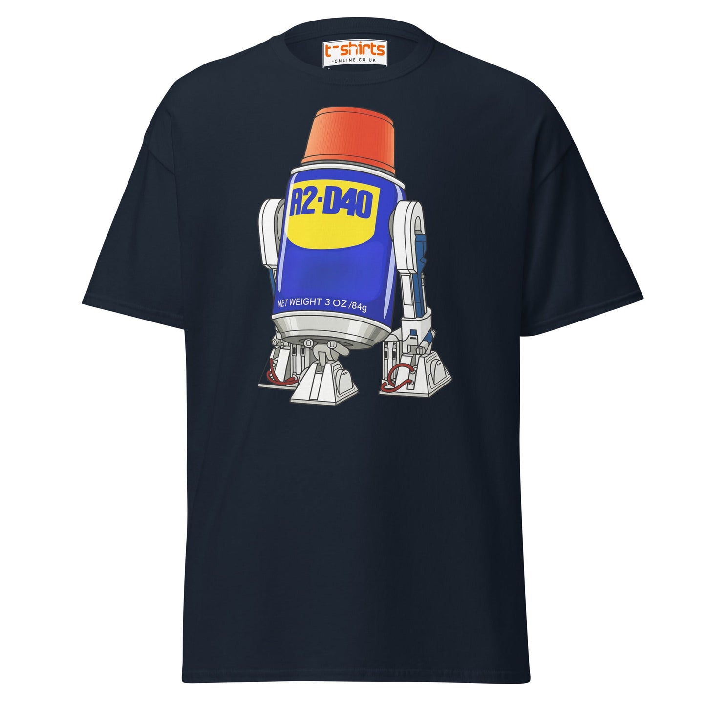 R2 - D40 WD - 40 Droid Parody T-Shirt - Navy - T-Shirts Online